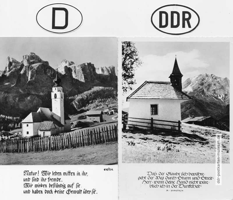 Poesie mit Motiv Bergkirche aus West und Ost - 1965 / 1959