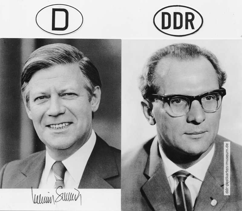Regierungschefs Helmut Schmidt und Erich Honecker - 1978 / 1971