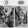 Zunftzeichen in der Uzstraße in Ansbach (Bayern) und von Gaststätte "Zur Kogge" in Stralsund (Mecklenburg) - 1960 / 1955