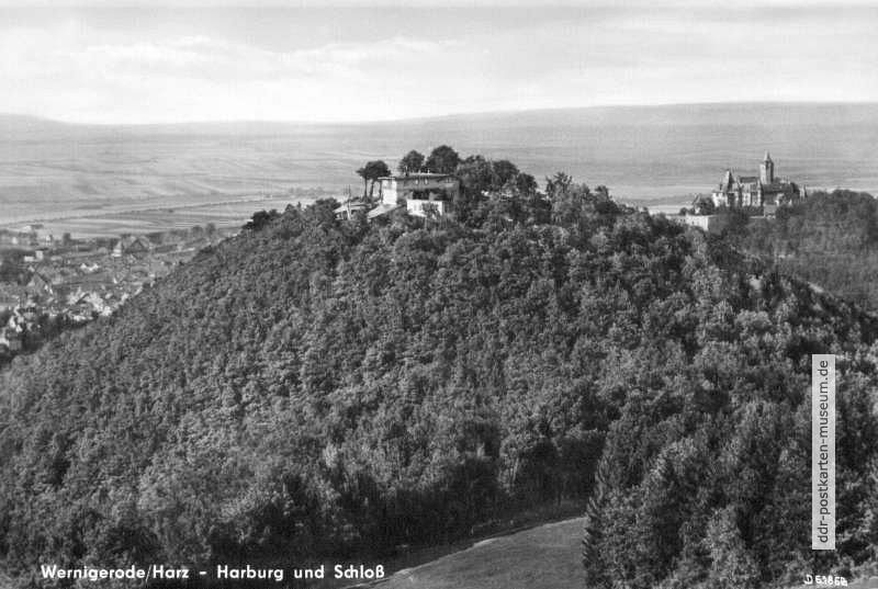 Blick zur Harburg und Schloß Wernigerode - 1957