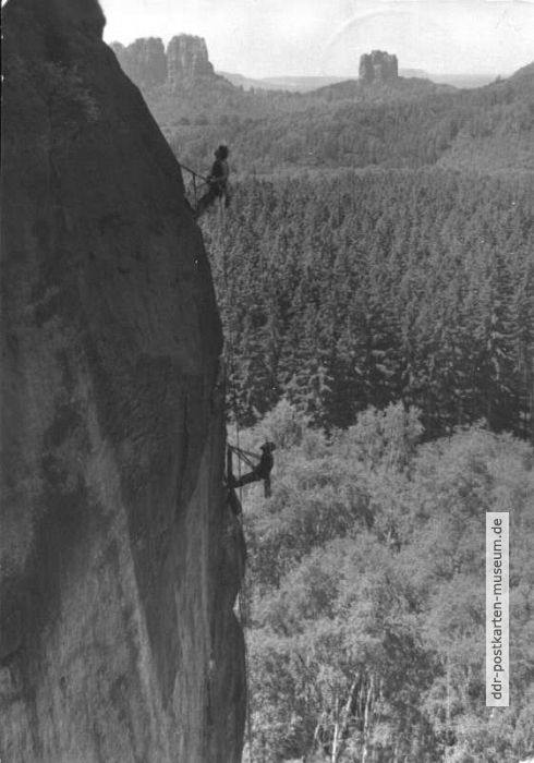 Kletterer Arnold und Lamm am "Wilden Kopf" - 1985