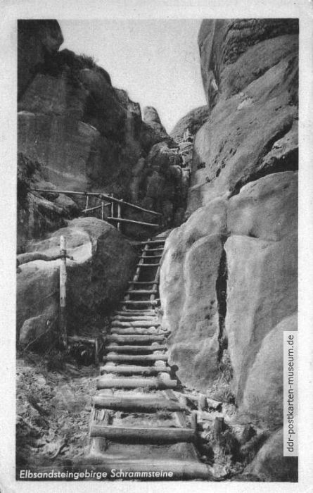 Elbsandsteingebirge, Schrammsteine mit Aufstieg - 1950