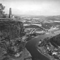 Blick vom Lilienstein auf die Elbe und Bad Schandau - 1959