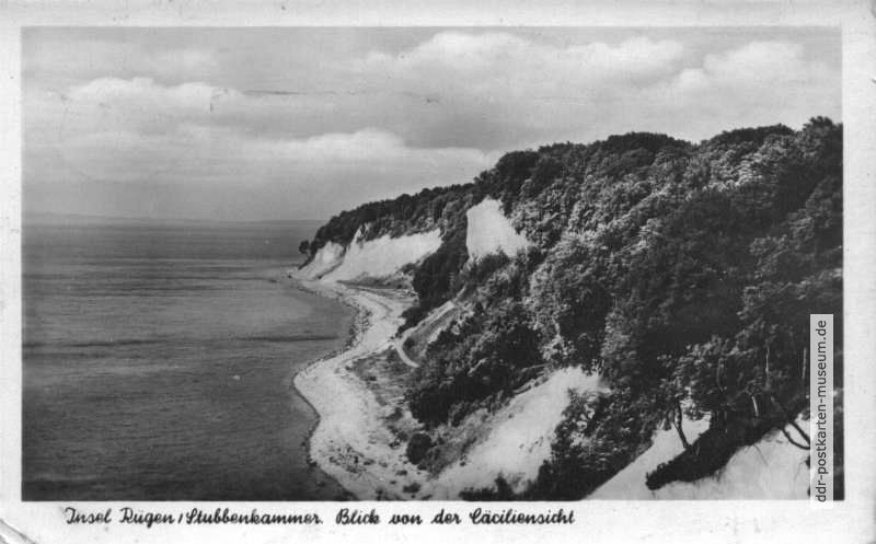 Insel Rügen, Blick von der Cäciliensicht - 1955