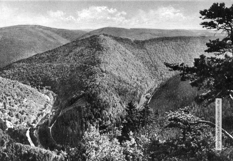 Blick über das Schwarzatal von der Teufelstreppe - 1963