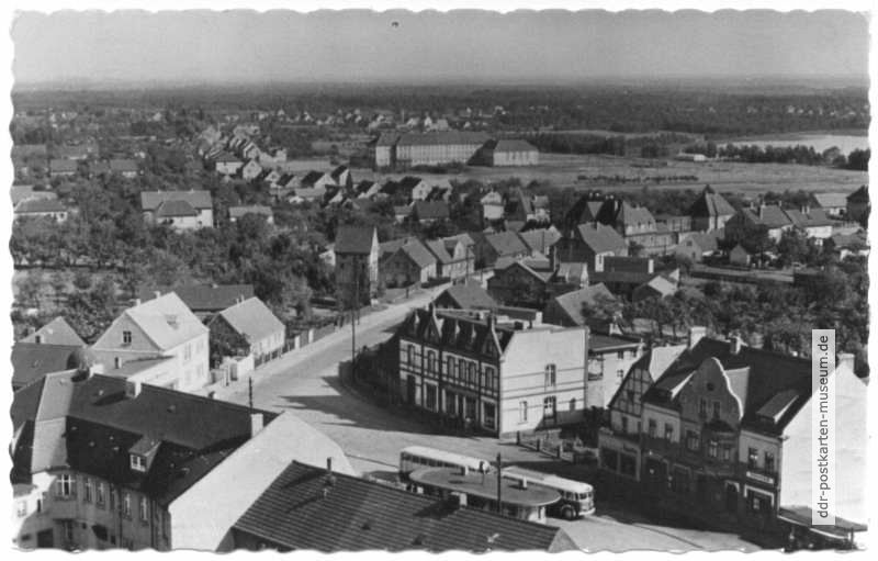 Blick auf Lauchhammer-Mitte, Busbahnhof - 1962