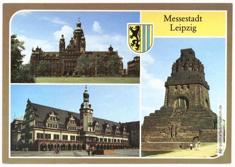 Neues und Altes Rathaus, Völkerschlacht-Denkmal - 1990