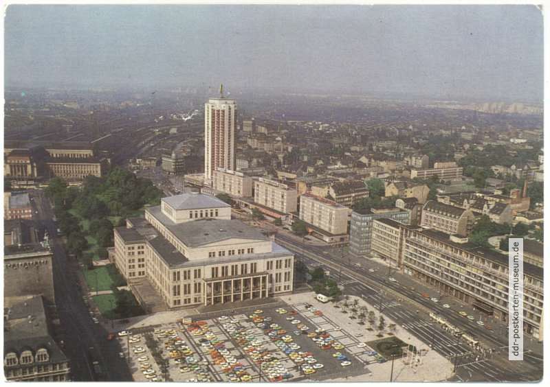 Blick zum Opernhaus und Wohnhochhaus - 1987