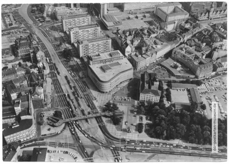 Blick auf Leipzig, Konsument-Warenhaus - 1978