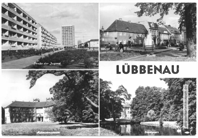 Neubauten Straße der Jugend, Markt, Heimatmuseum, Stadtpark - 1973