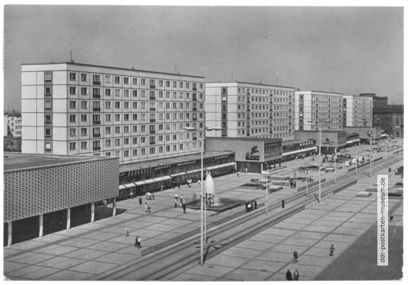 Karl-Marx-Straße, Wohnneubauten und Fußgängerzone - 1967