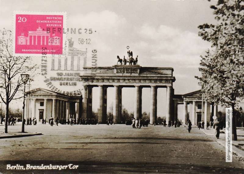 Maximumkarte (Vorläufer) mit Brandenburger Tor - 1958