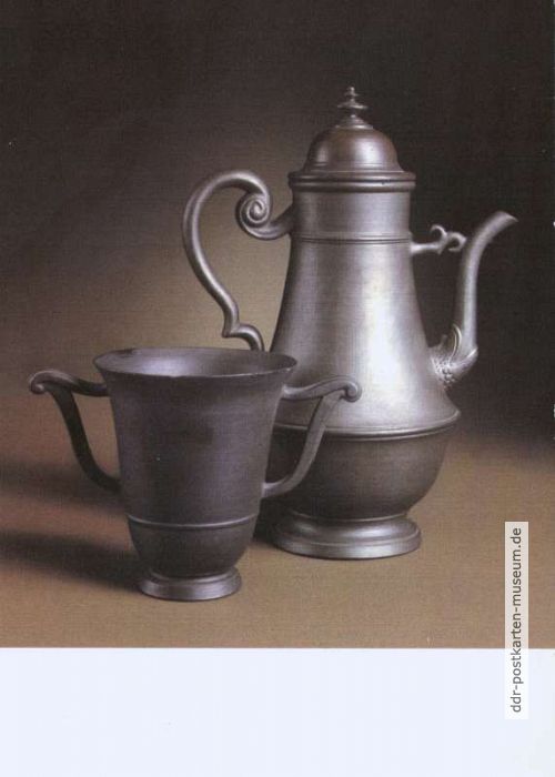 Kaffeekanne und Tasse aus dunkel gebranntem Böttgersteinzeug um 1710, Meißen - 1982