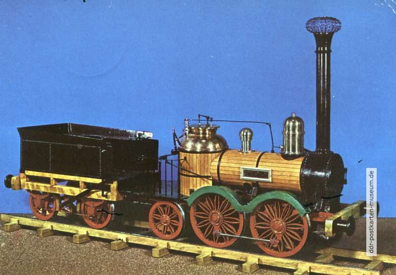 Modell der "Saxonia", 1839 erste in Deutschland gebaute Dampflokomotive - 1978