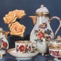 Porzellansammlung, Mokkaservice mit Dekor alte Blumenmalerei 18. Jahrhundert - 1972