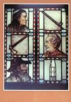 Glasfenster in der "Villa Bärenfett" mit Winnetou, Old Shatterhand und Sam Hawkens - 1987