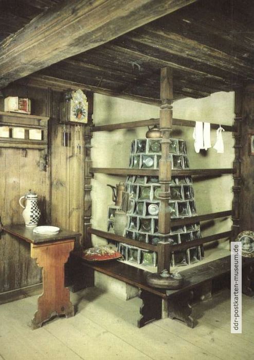 Volkskundemuseum "Thüringer Bauernhäuser", "Gute Stube" im Unterhaseler Haus - 1988
