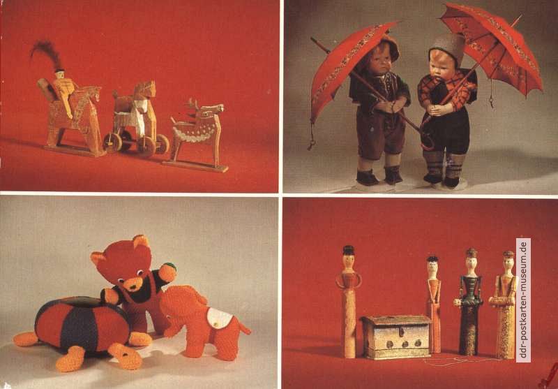 Alt-Sonneberger Holzspielzeug, Puppen von Käthe Kruse, Spieltiere, Docken - 1986