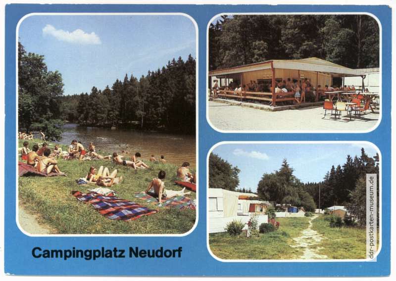 Liegewiese am Birnbaumteich, Gaststätte "Camping-Freund" und Zeltplatz - 1986