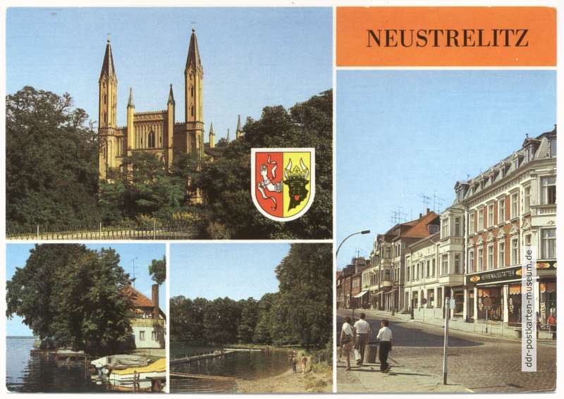 Schloßkirche, Kulturhaus, Glambecker See, Strelitzer Straße - 1988 
