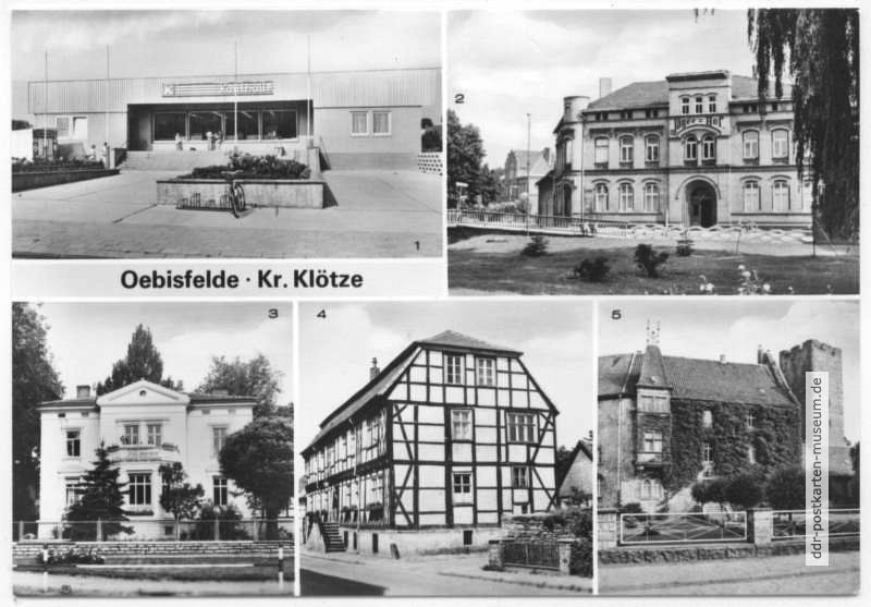 Konsum-Kaufhalle, Jägerhof, Kindergarten "Fritz Weineck", Apotheke, Burg - 1985