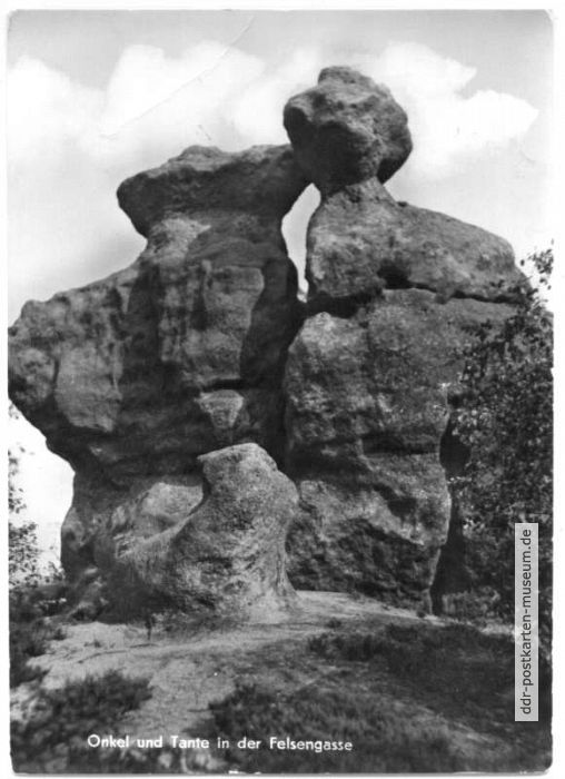 Zittauer Gebirge, "Onkel und Tante" in der Felsengasse - 1972