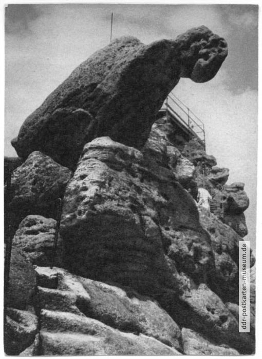 Felsgebilde auf dem Töpferberg im Zittauer Gebirge - 1963