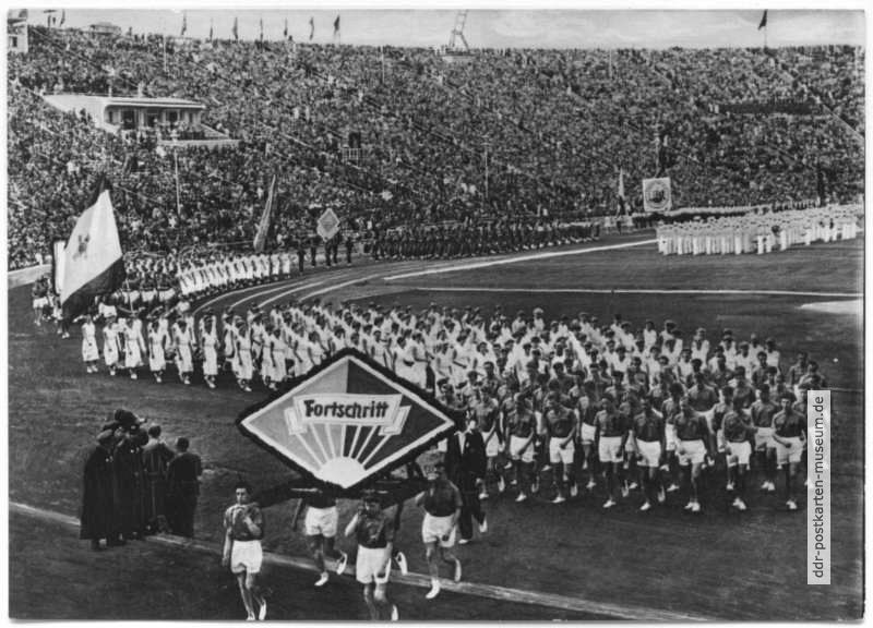 I. Turn- und Sportfest 1954 in Leipzig, Stadion der Hunderttausend - 1956