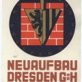 Werbekarte der "Neuaufbau Dresden-GmbH." von W. Petzold - 1946