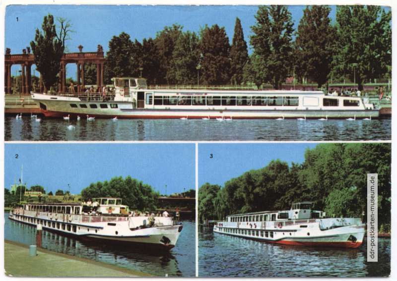 Weiße Flotte Potsdam, M.S. "Strandbad Ferch", "Cecilienhof", "Sanssouci" - 1973