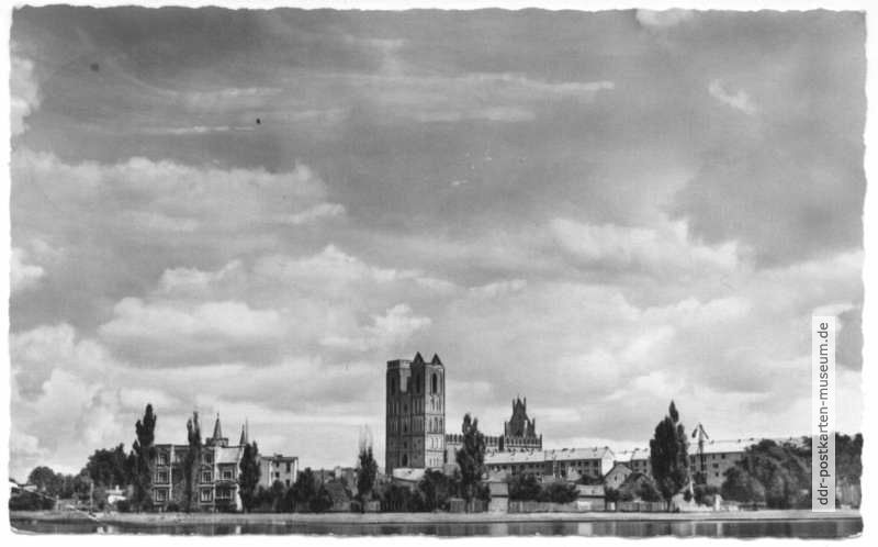 Blick auf die Stadt, Kirche St. Marien - 1961