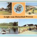Rohrdachhaus, Campingplatz, Wassertreter auf Prerowstrom, Dünenhaus - 1984