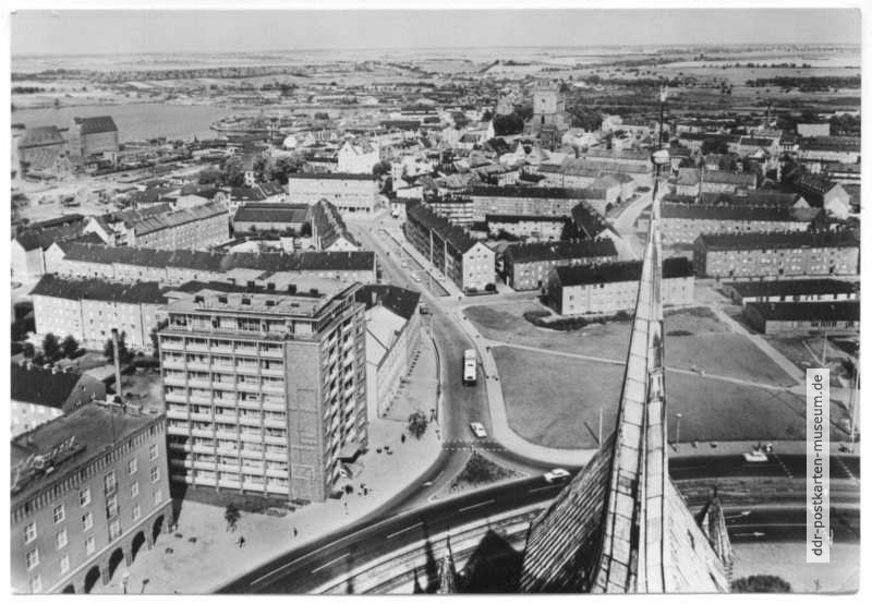 Blick von der Marienkirche auf die Stadt - 1966