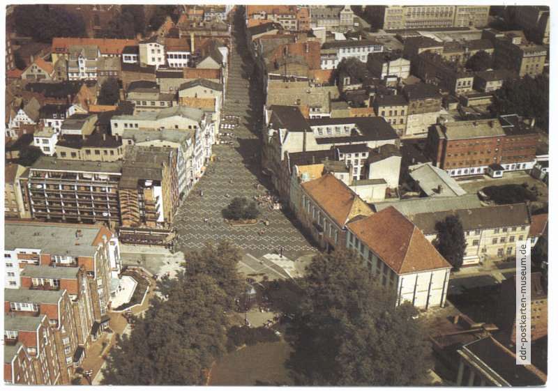 Fußgängerzone Kröpeliner Straße aus der Vogelperspektive - 1988