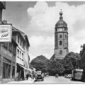 Straße der DSF, HO-Gaststätte "Tanz-Cafe", Jacobikirche - 1959