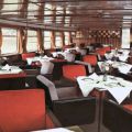 Luxusfahrgastschiff "Pelikan" der Weißen Flotte Berlin, Bordrestaurant - 1976