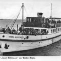 Motorschiff "Insel Hiddensee" im Wieker Hafen - 1956