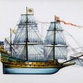 Französisches Marineschiff "La Couronne" aus Kartenserie "Historische Schiffe I" - 1977/1983