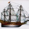 Britisches Riesenschiff "Sovereign oft the Seas" (1637 größtes Schiff der Welt) aus Kartenserie "Historische Schiffe III" - 1977 / 1983