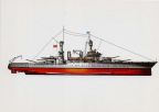 Schlachtschiff "California" (USA) von 1921 aus Kartenserie "Historische Schiffe III" - 1977 / 1983