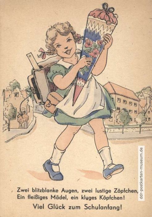 Postkarte zur Einschulung von 1949 - Verlag unbekannt