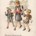 Glückwunschkarte zum Schulanfang von 1951 - Verlag Erhard Neubert