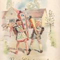 Glückwunschkarte zum Schulanfang von 1954 - Planet-Verlag 