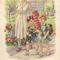 Glückwunschkarte zum Schulanfang von 1955 - Planet-Verlag