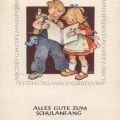 Postkarte zum Schulanfang von 1955 - VEB Volkskunstverlag