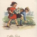 Postkarte zum Schulanfang von 1955 - Verlag Willy Klautzsch