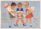 Postkarte zum Schulanfang von 1960 - Meißner & Buch