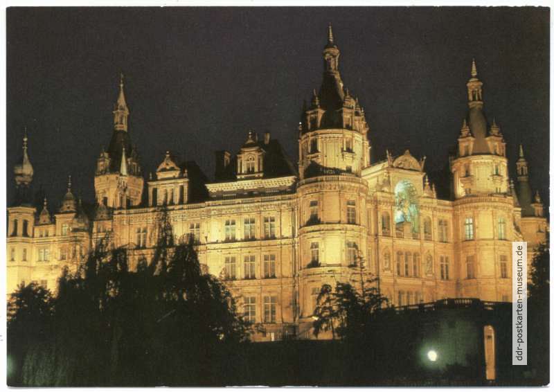 Schloß Schwerin bei Nacht - 1981