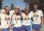 DDR-Schwimmteam (Hinneburg, Flemming, D. Richter, Lodziewski) 1986 Weltmeister 4 x 200 m Freistil - 1987