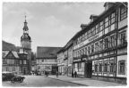Marktplatz mit Rathaus, Hotel "Sachsenhof" und Hotel "Kanzler" mit HOG - 1959